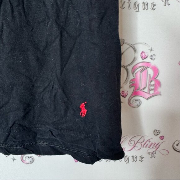 Polo by Ralph Lauren Black T-Shirt embroidery logo red tee shirt top - Picture 2 of 4